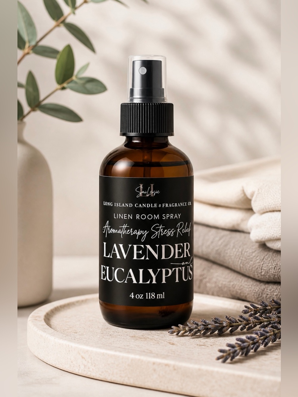 Lavender & Eucalyptus Linen Room Spray | Aromatherapy Stress Relief 4 oz New